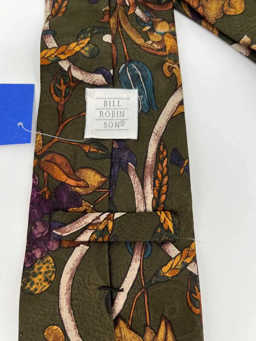 Bill Robin Son Floral Silk Tie | Green & Gold OS Regular